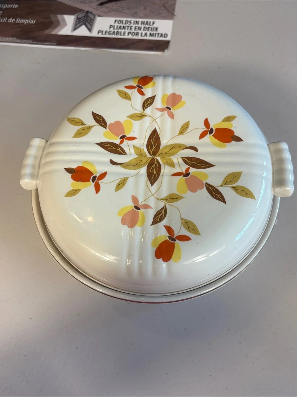 Vintage Hall Superior Autumn Leaf Covered Casserole Dish 2Qt Jewel Tea Co.